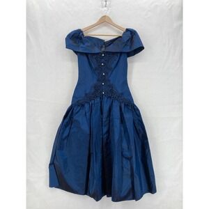 Vintage Alfred Angelo Dress Womens 2/4 Off Shoulder Gothic Renaissance Victorian